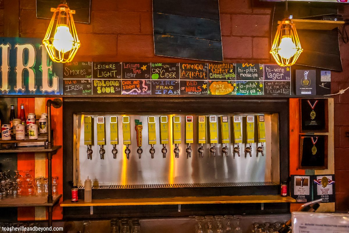 Beer-Taps-Hi-Wire-Brewery-Biltmore-Village-Asheville